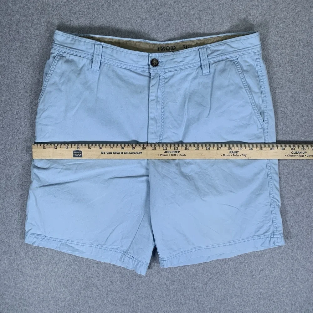 Izod Saltwater Shorts Mens Size 36 Cotton Flat Front Blue